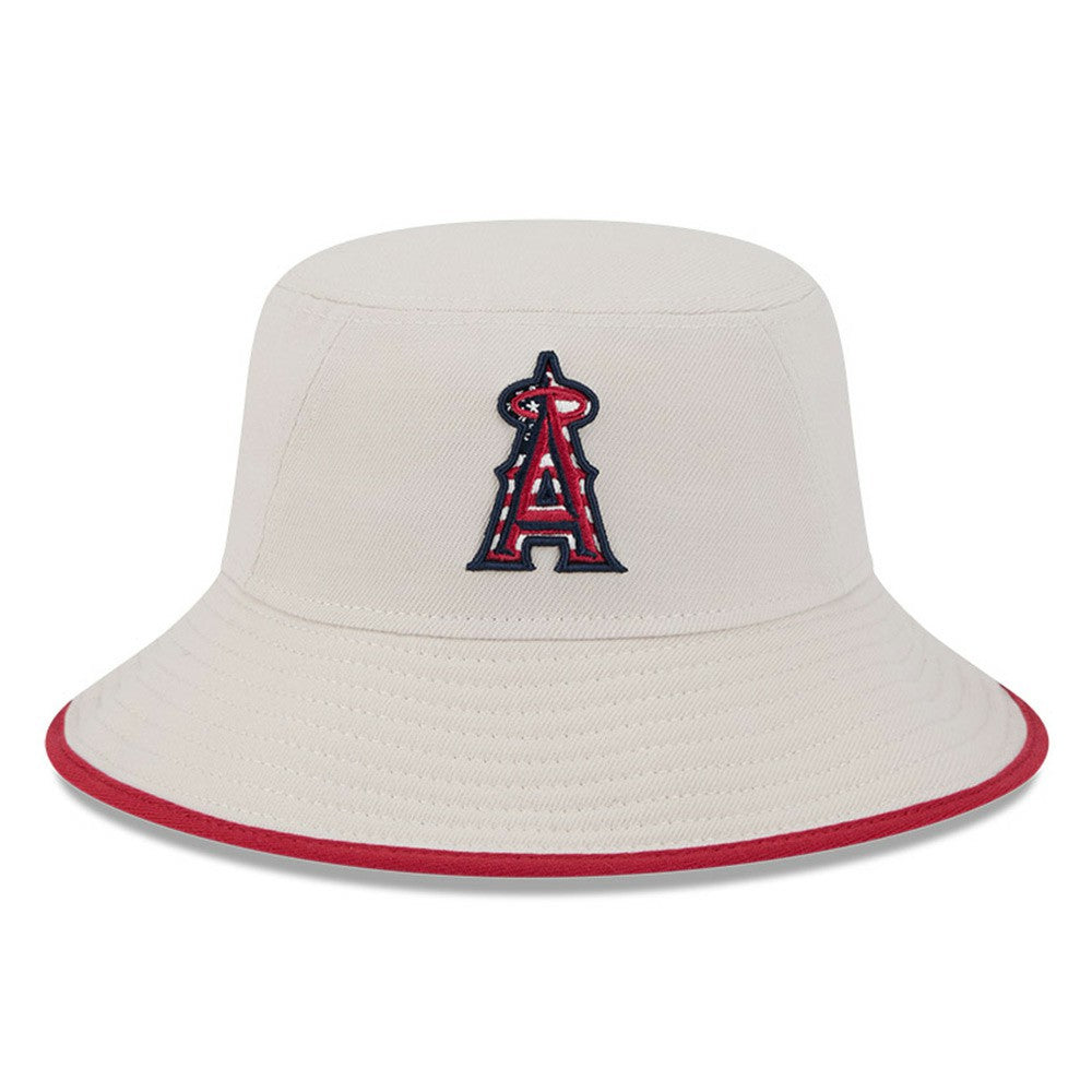 Los Angeles Angels New Era 2024 Fourth of July Bucket Hat - Khaki Hats