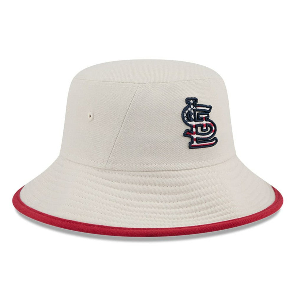 St. Louis Cardinals New Era 2024 Fourth of July Bucket Hat - Khaki Hats