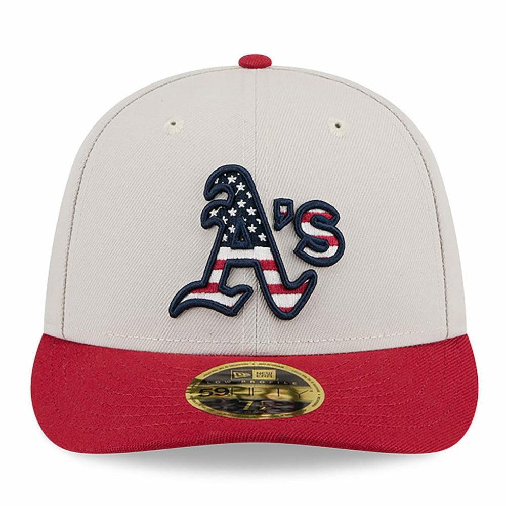 Athletics New Era 2024 Fourth of July Low Profile 59FIFTY Fitted Hat - Khaki/Red Hats