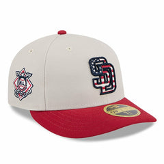 San Diego Padres New Era 2024 Fourth of July Low Profile 59FIFTY Fitted Hat - Khaki/Red Hats