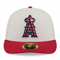 Los Angeles Angels New Era 2024 Fourth of July Low Profile 59FIFTY Fitted Hat - Khaki/Red Hats