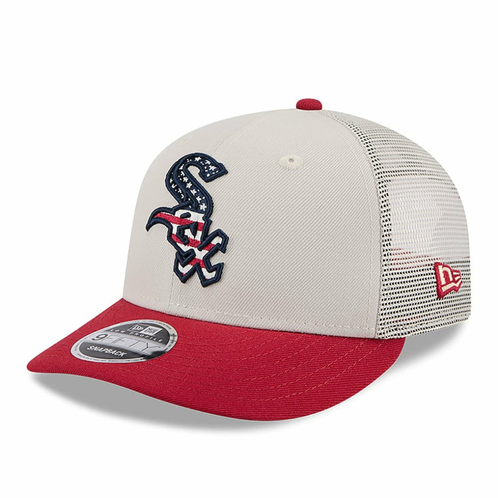 Chicago White Sox New Era 2024 Fourth of July Trucker Low Profile 9FIFTY Snapback Hat - Khaki/Red Hats