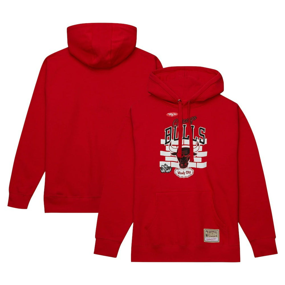 Chicago Bulls x Tats Cru Hardwood Classics Brick Pullover Hoodie Red - Mitchell & Ness