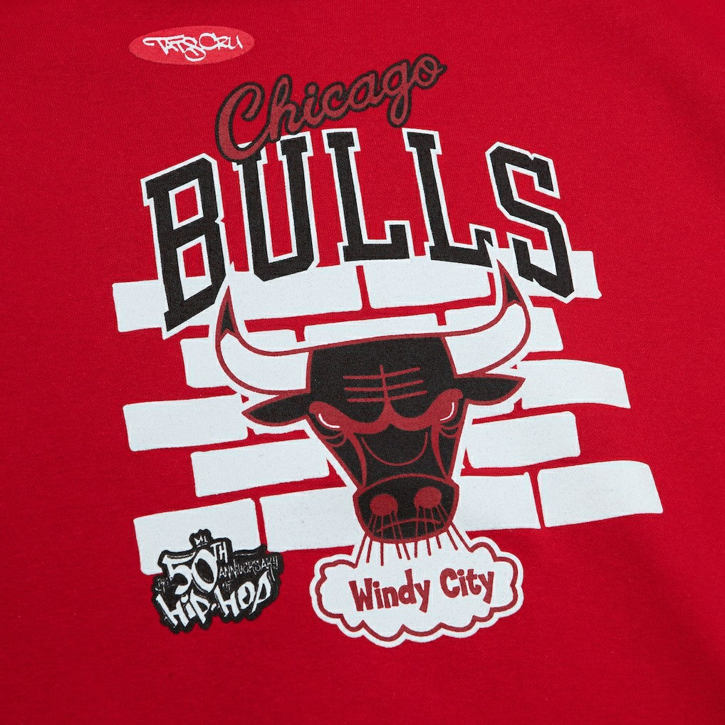Chicago Bulls x Tats Cru Hardwood Classics Brick Pullover Hoodie Red - Mitchell & Ness