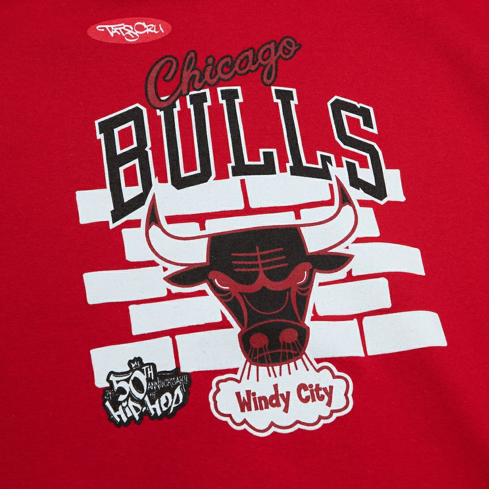 Chicago Bulls x Tats Cru Hardwood Classics Brick Pullover Hoodie Red - Mitchell & Ness