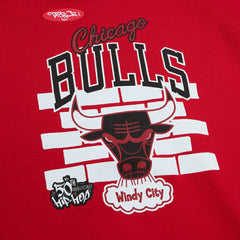 Chicago Bulls x Tats Cru Hardwood Classics Brick Pullover Hoodie Red - Mitchell & Ness