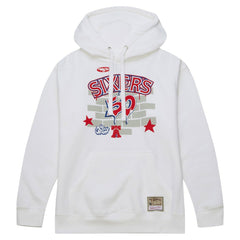 Philadelphia 76ers x Tats Cru Hardwood Classics Brick Pullover Hoodie White - Mitchell & Ness