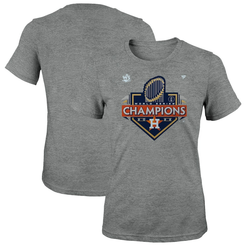 Houston Astros Fanatics Women's 2022 World Series Champions Locker Room T-Shirt - Heather Charcoal T-shirts