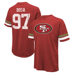 Nick Bosa San Francisco 49ers Majestic Threads Name & Number Oversized Fit T-Shirt - Scarlet T-shirts