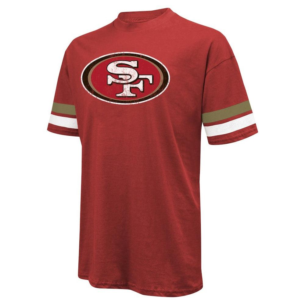 Nick Bosa San Francisco 49ers Majestic Threads Name & Number Oversized Fit T-Shirt - Scarlet T-shirts