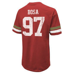 Nick Bosa San Francisco 49ers Majestic Threads Name & Number Oversized Fit T-Shirt - Scarlet T-shirts