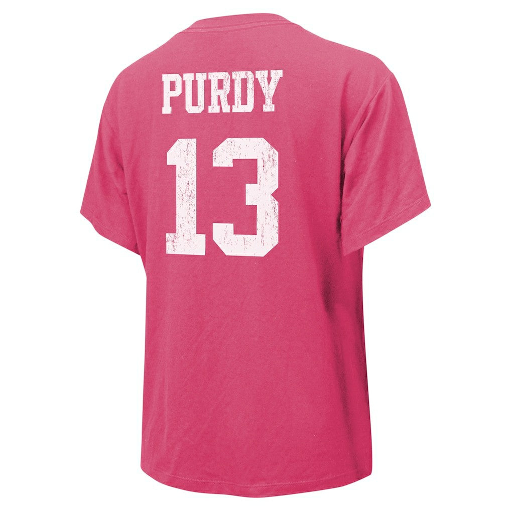 Brock Purdy San Francisco 49ers Majestic Threads Women's Name & Number T-Shirt - Pink T-shirts