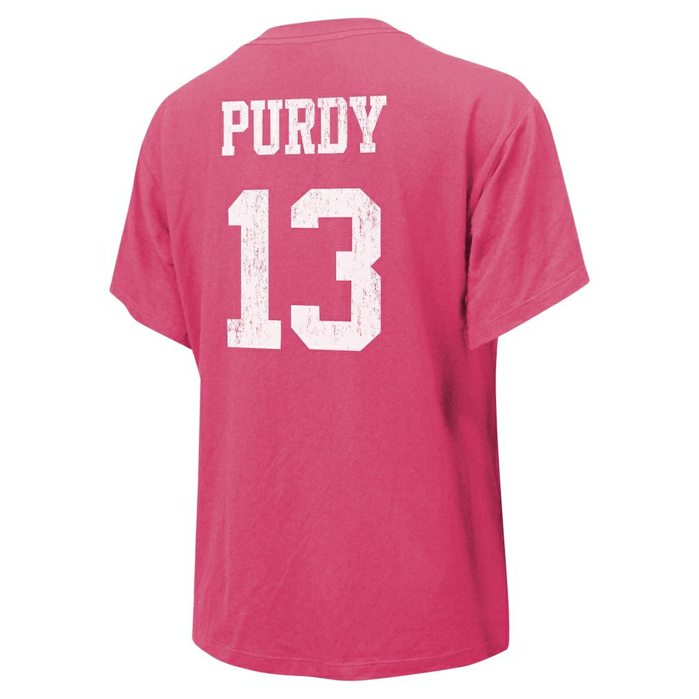 Brock Purdy San Francisco 49ers Majestic Threads Women's Name & Number T-Shirt - Pink T-shirts