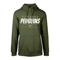 Pittsburgh Penguins Levelwear Youth Podium Fleece Pullover Hoodie - Olive | US 200791941