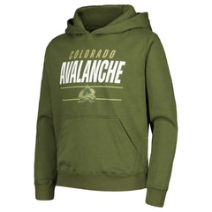 Colorado Avalanche Levelwear Youth Podium Fleece Pullover Hoodie - Olive | US 200791947