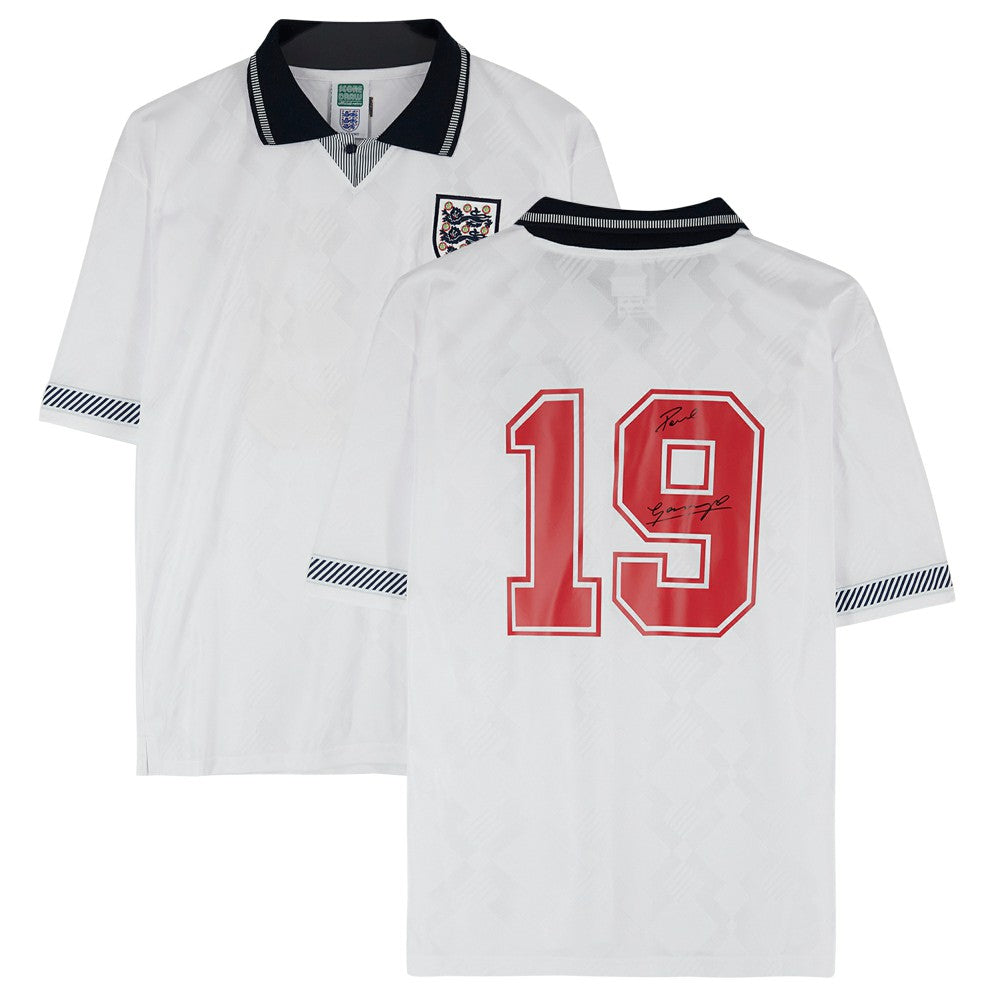 Paul Gascoigne England National Team Autographed 1990 Home Jersey - Fanatics discount