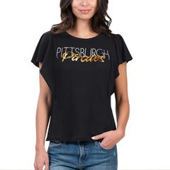 Pittsburgh Pirates G-III 4Her by Carl Banks Women's Crowd Wave T-Shirt - Black T-shirts