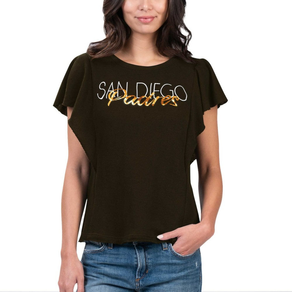 San Diego Padres G-III 4Her by Carl Banks Women's Crowd Wave T-Shirt - Brown T-shirts