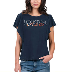 Houston Astros G-III 4Her by Carl Banks Women's Crowd Wave T-Shirt - Navy T-shirts