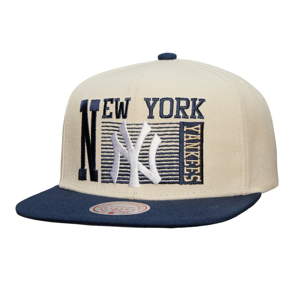 New York Yankees Mitchell & Ness Cooperstown Collection Speed Zone Snapback Hat - Cream Hats