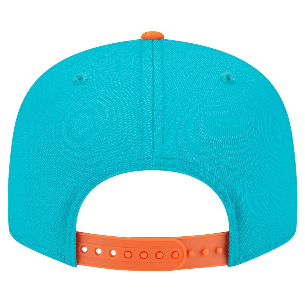 Miami Dolphins New Era Team Establish 9FIFTY Snapback Hat - Aqua/Orange Hats