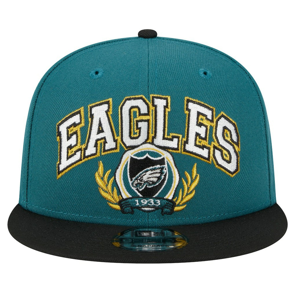 Philadelphia Eagles New Era Team Establish 9FIFTY Snapback Hat - Midnight Green/Black Hats