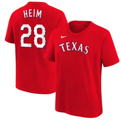 Jonah Heim Texas Rangers Nike Youth Name & Number T-Shirt - Red T-shirts