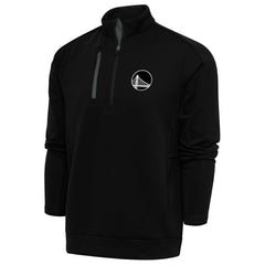 Golden State Warriors Antigua Metallic Logo Generation Quarter-Zip Top Black