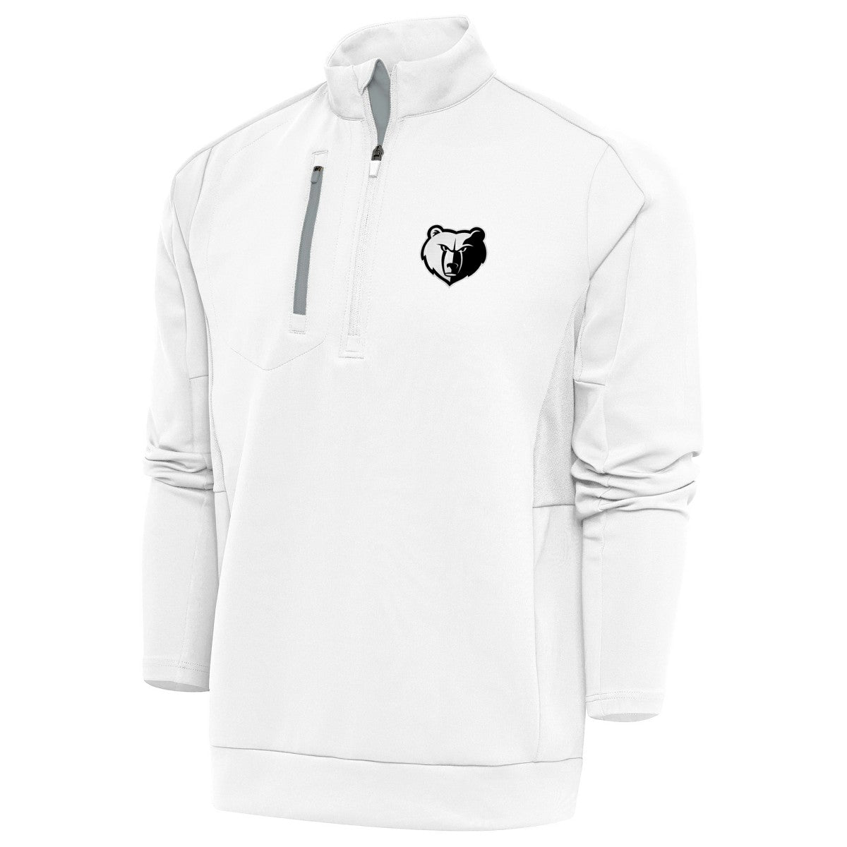 Memphis Grizzlies Antigua Metallic Logo Generation Quarter-Zip Top White