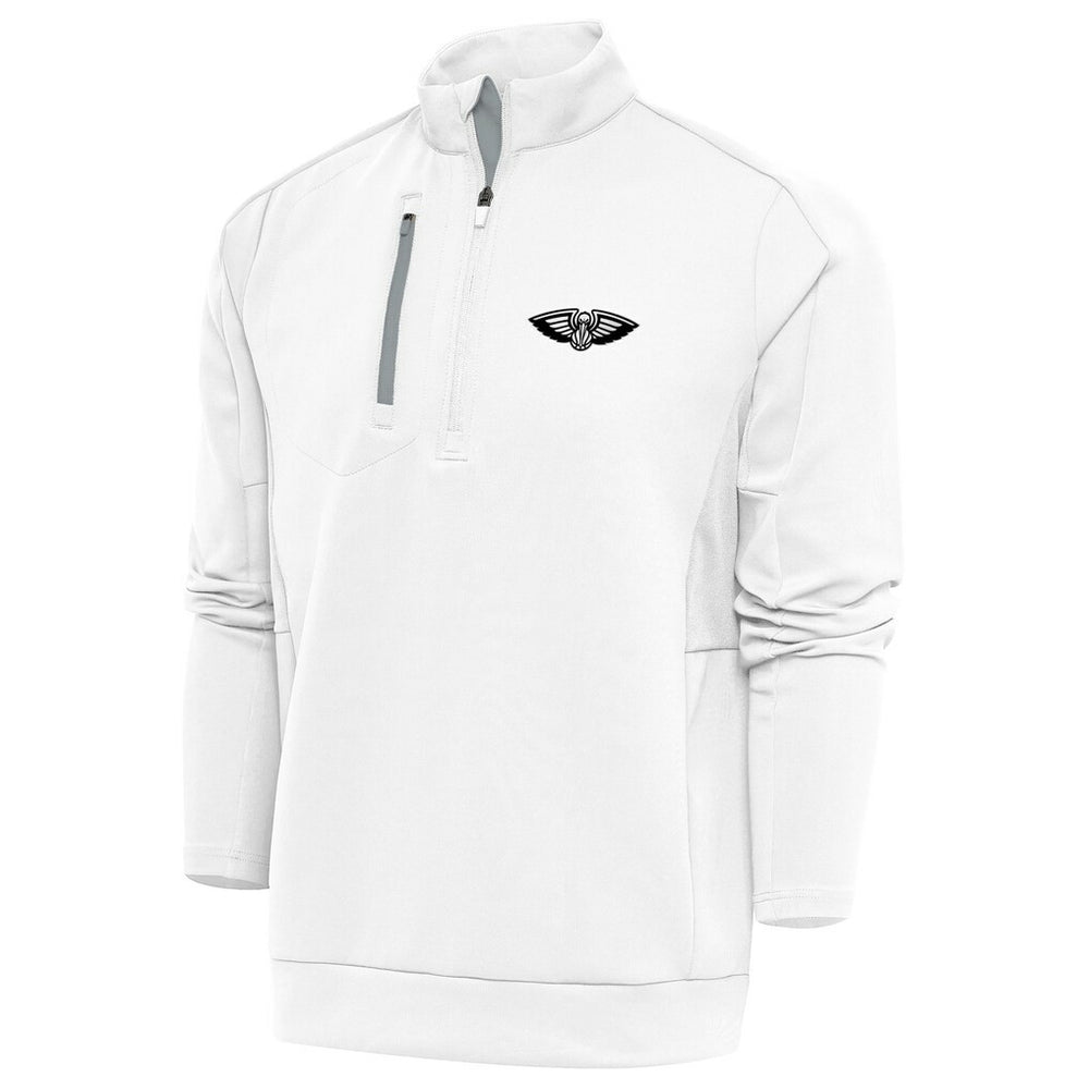 New Orleans Pelicans Antigua Metallic Logo Generation Quarter-Zip Top White - New Era