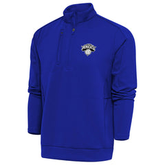 New York Knicks Antigua Metallic Logo Generation Quarter-Zip Top Blue - New Era