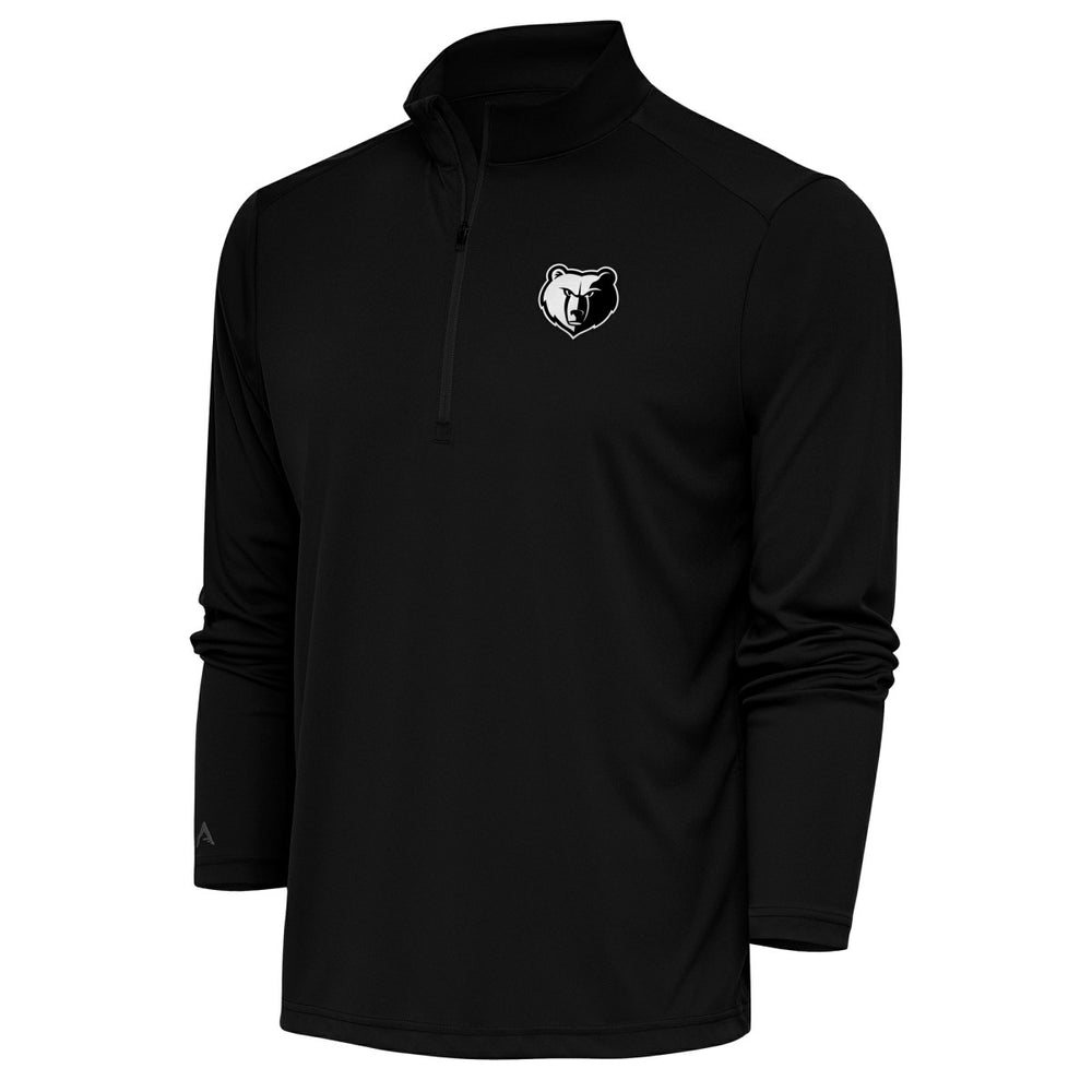 Memphis Grizzlies Antigua Metallic Logo Tribute Quarter-Zip Top Black