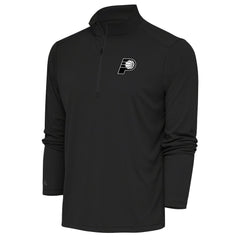 Indiana Pacers Antigua Metallic Logo Tribute Quarter-Zip Top Charcoal
