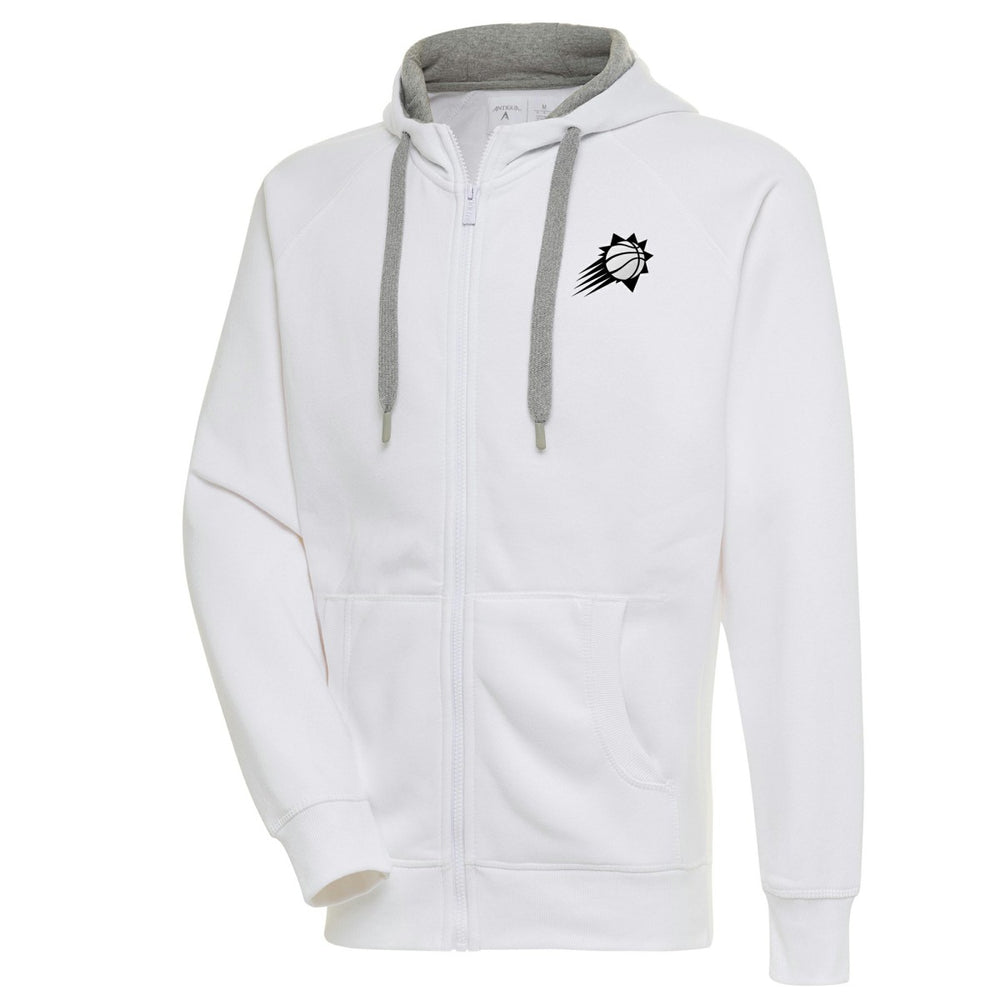 Phoenix Suns Antigua Metallic Logo Victory Raglan Full-Zip Hoodie White