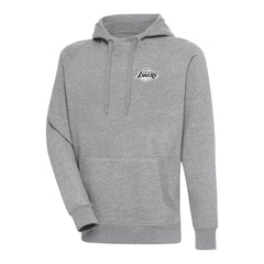Los Angeles Lakers Antigua Metallic Logo Victory Raglan Pullover Hoodie Heather Gray outlet