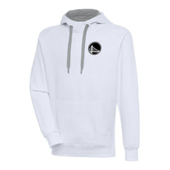 Golden State Warriors Antigua Metallic Logo Victory Raglan Pullover Hoodie White