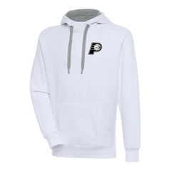 Indiana Pacers Antigua Metallic Logo Victory Raglan Pullover Hoodie White