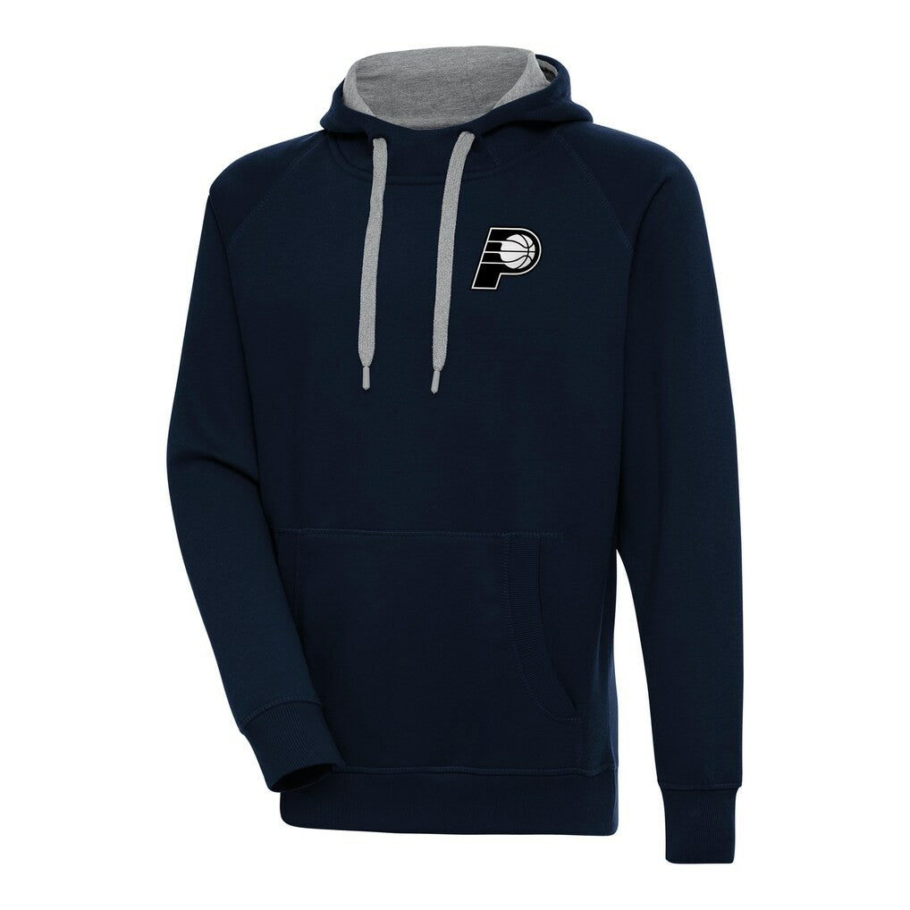 Indiana Pacers Antigua Metallic Logo Victory Raglan Pullover Hoodie Navy outlet