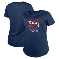 Chicago Cubs New Era Women's Americana T-Shirt - Navy T-shirts