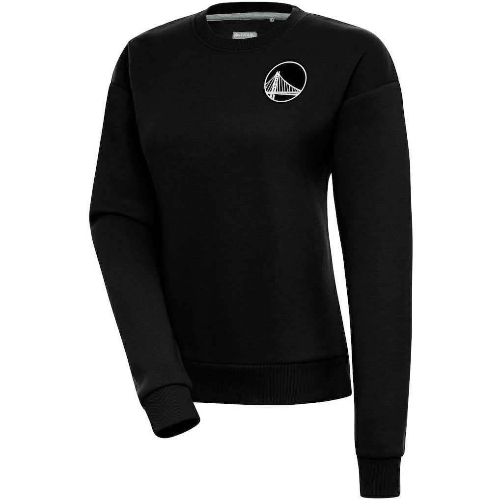 Golden State Warriors Antigua Women's Brushed Metallic Victory Pullover Sweatshirt - Black