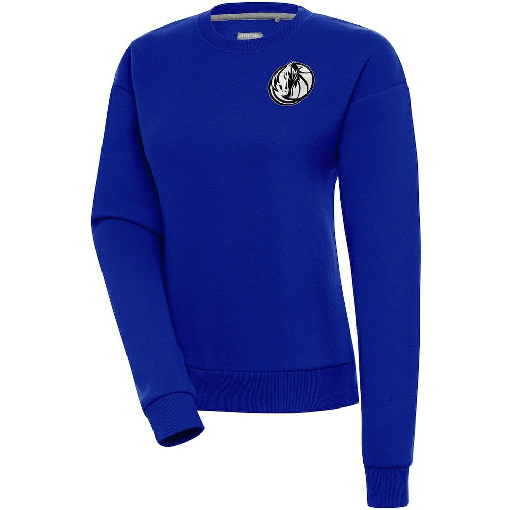 Dallas Mavericks Antigua Women's Brushed Metallic Victory Pullover Sweatshirt - Blue
