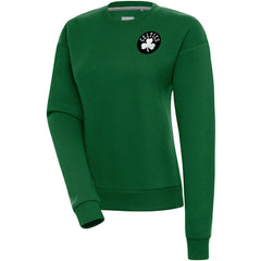 Boston Celtics Antigua Women's Brushed Metallic Victory Pullover Sweatshirt - Kelly Green