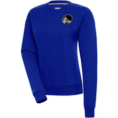 Golden State Warriors Antigua Women's Brushed Metallic Victory Pullover Sweatshirt - Royal