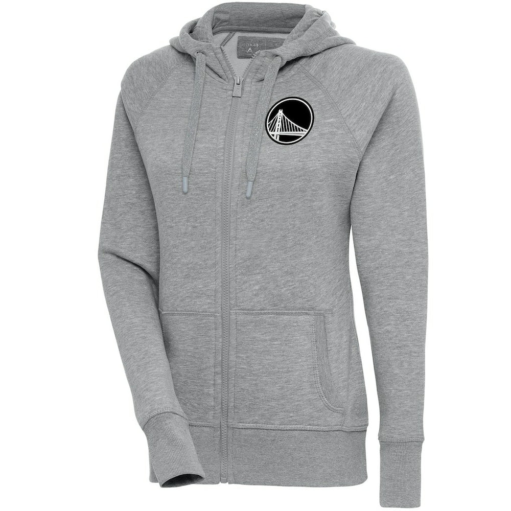 Golden State Warriors Antigua Women's Brushed Metallic Victory Full-Zip Hoodie - Heather Gray