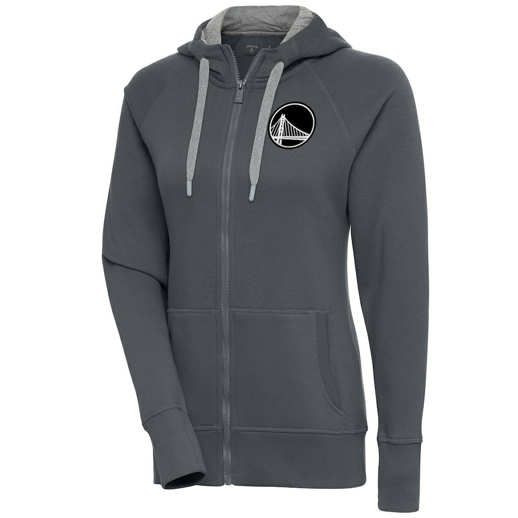 Golden State Warriors Antigua Women's Brushed Metallic Victory Full-Zip Hoodie - Charcoal outlet