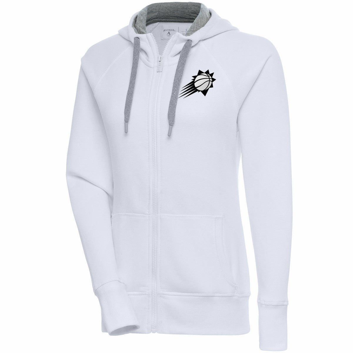 Phoenix Suns Antigua Women's Brushed Metallic Victory Full-Zip Hoodie - White