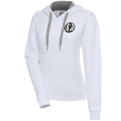 Dallas Mavericks Antigua Women's Brushed Metallic Victory Pullover Hoodie - White