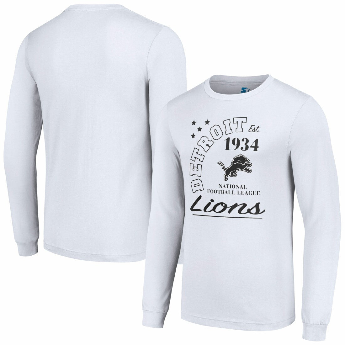Detroit Lions Starter Arch City Long Sleeve T-Shirt - White T-shirts