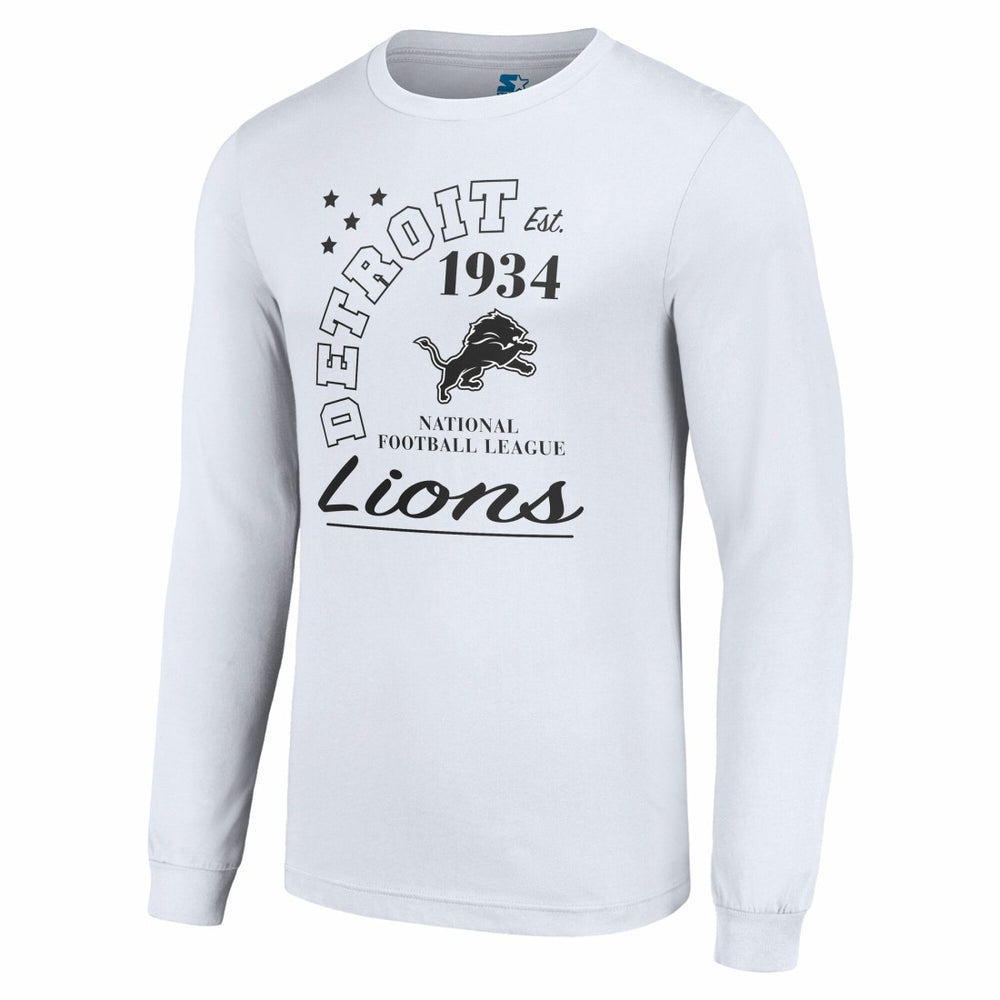 Detroit Lions Starter Arch City Long Sleeve T-Shirt - White T-shirts