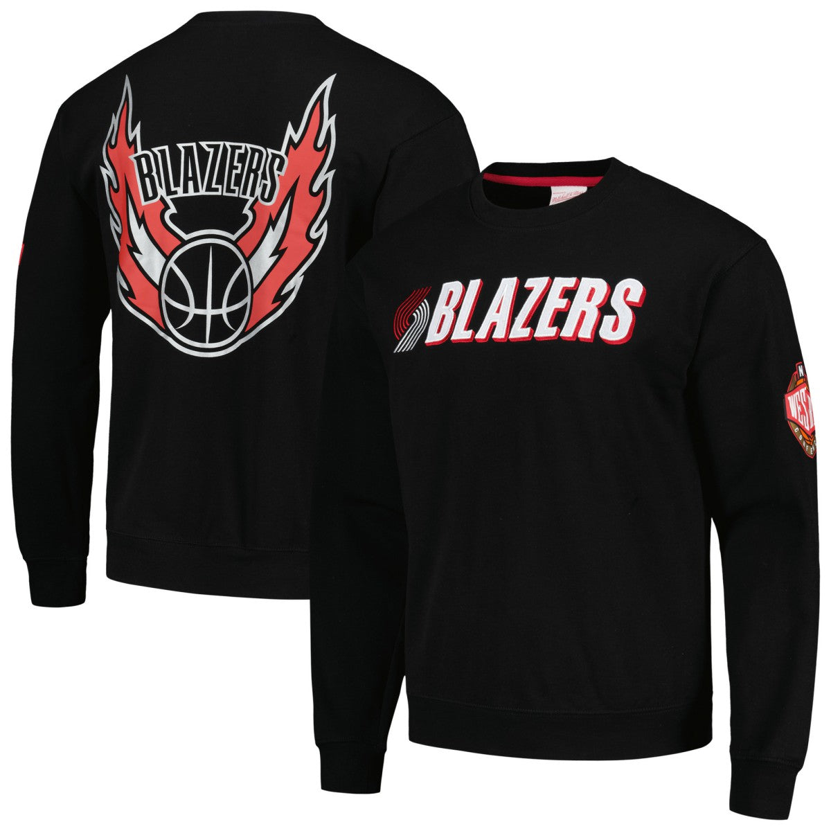 Portland Trail Blazers Hardwood Classics There and Back Pullover Sweatshirt Black - Mitchell & Ness outlet
